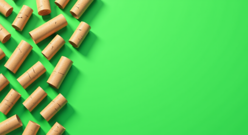 A pattern of wine corks arranged in a diagonal grid