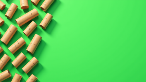 A pattern of wine corks arranged in a diagonal grid